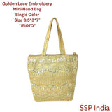 SHREE SHYAM PRODUCTS GOLDEN LACE SILK HANDBAG