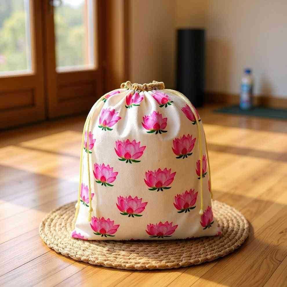 SHREE SHYAM PRODUCTS 1 KG PACKING DIGITAL LOTUS PRINT POTLI BAGS