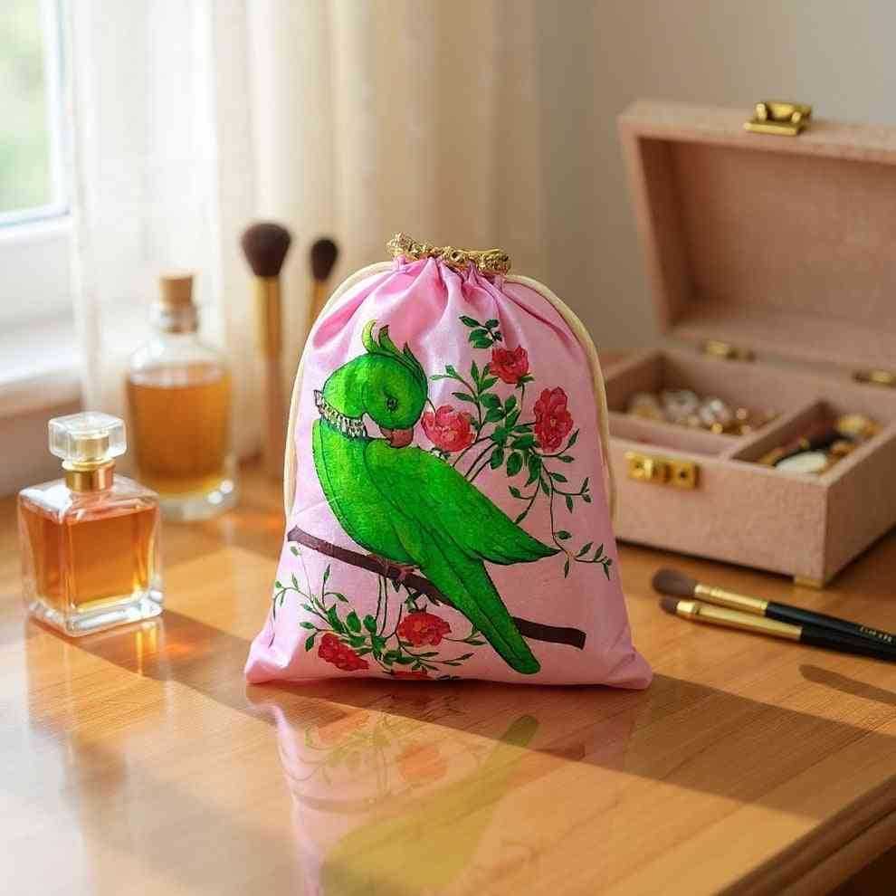 SHREE SHYAM PRODUCTS 7*9 INCH 500 GMS PARROT DIGITAL PRINT POTLI BAGS