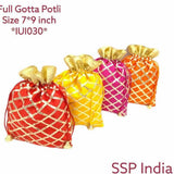 SHREE SHYAM PRODUCTS 500 GMS GOTTA CHECKS SILK POTLI BAGS