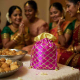 SHREE SHYAM PRODUCTS 500 GMS GOTTA CHECKS SILK POTLI BAGS