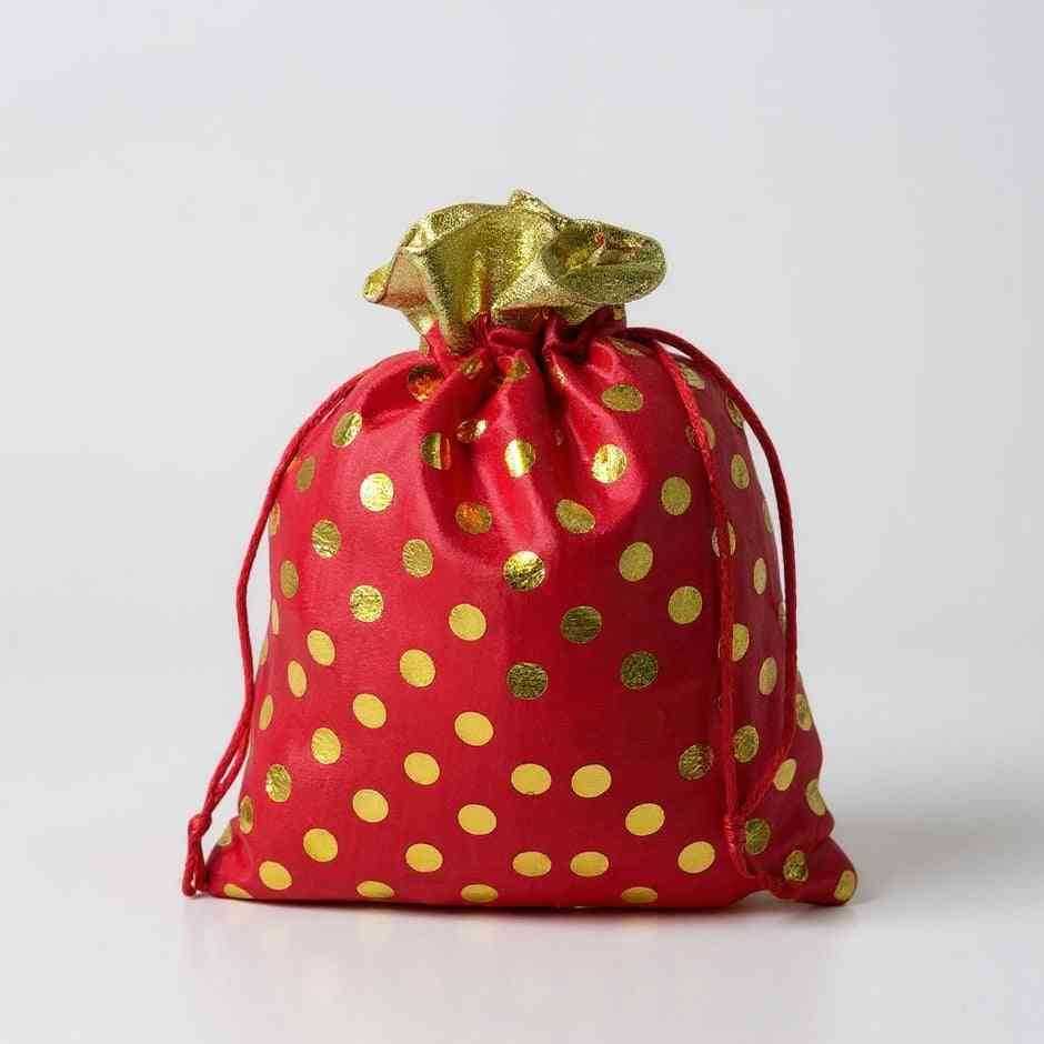 SHREE SHYAM PRODUCTS 500 GMS PACKING CLASSIC GOLDEN DOTS SATIN POLKA POTLI BAG