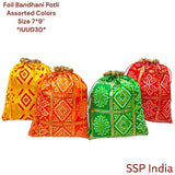 SHREE SHYAM PRODUCTS 500 GMS FOIL CHECKS BANDHINI SILK POTLI BAGS