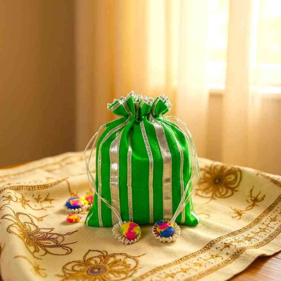 SHREE SHYAM PRODUCTS 500 GMS GOTA PATTI SILK POTLI BAG