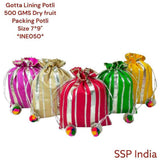 SHREE SHYAM PRODUCTS 500 GMS GOTA PATTI SILK POTLI BAG