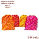 SHREE SHYAM PRODUCTS 500 GMS PACKING BANDHANI PRINT SILK POTLI BAGS