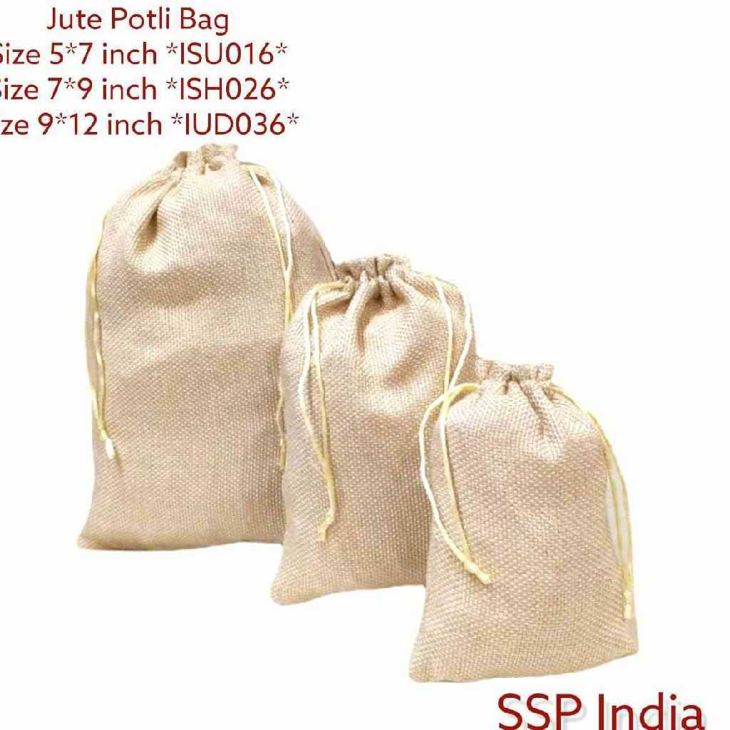 SHREE SHYAM PRODUCTS 500 GMS PLAIN JUTE PACKING POTLI BAGS