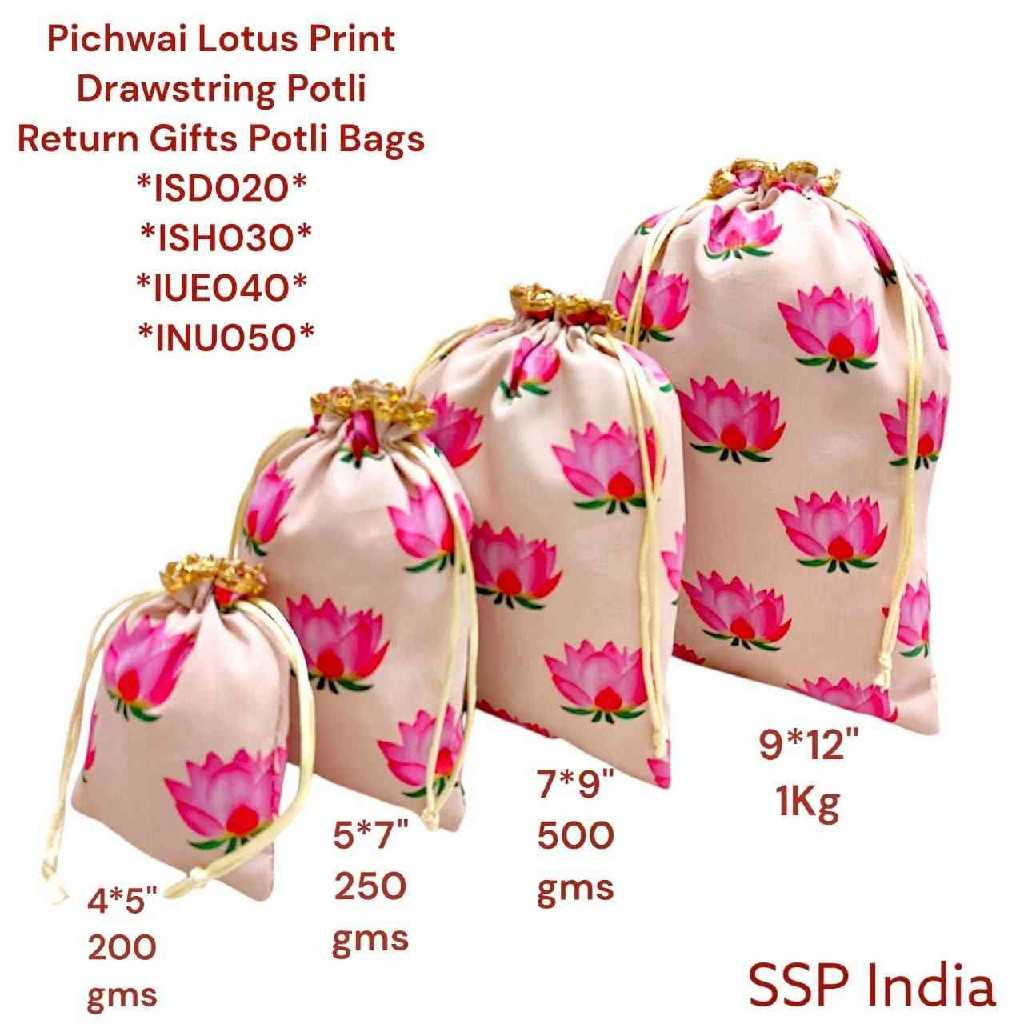 SHREE SHYAM PRODUCTS 500 GMS LOTUS DIGITAL PRINT POTLI BAG