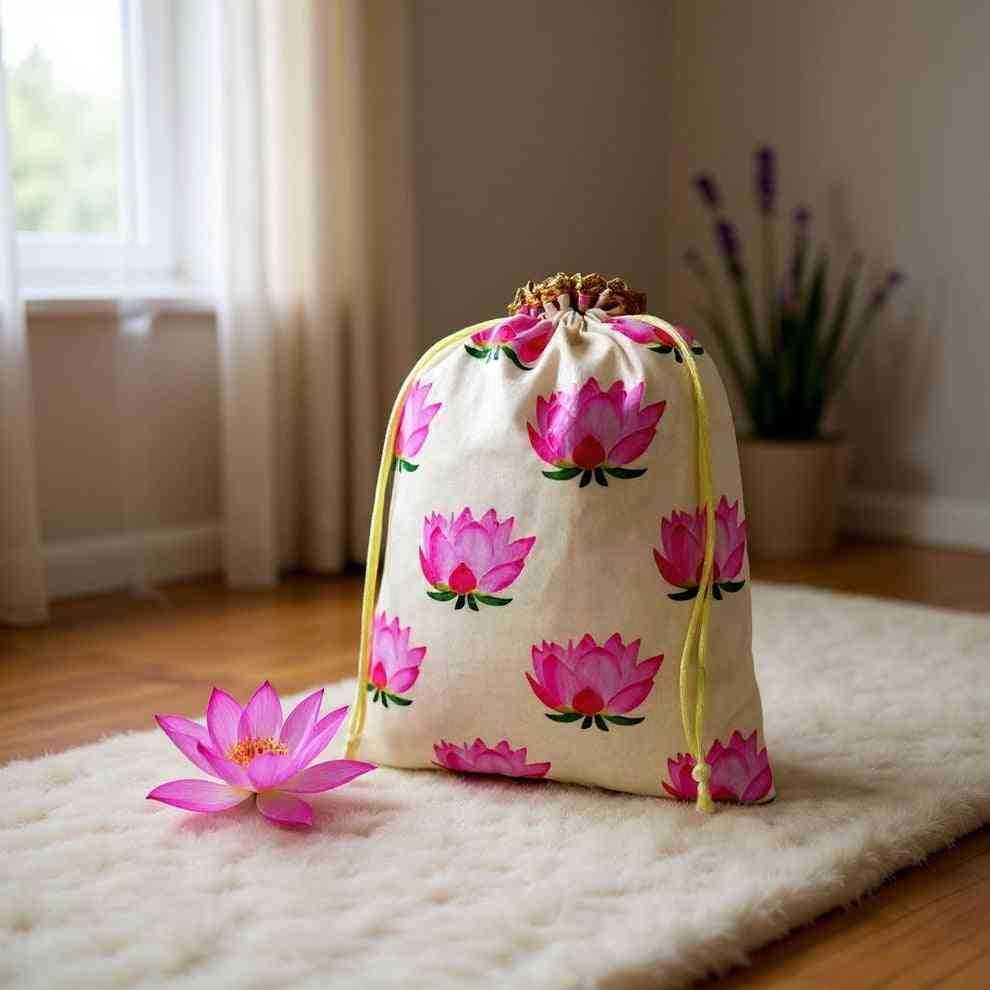 SHREE SHYAM PRODUCTS 500 GMS LOTUS DIGITAL PRINT POTLI BAG