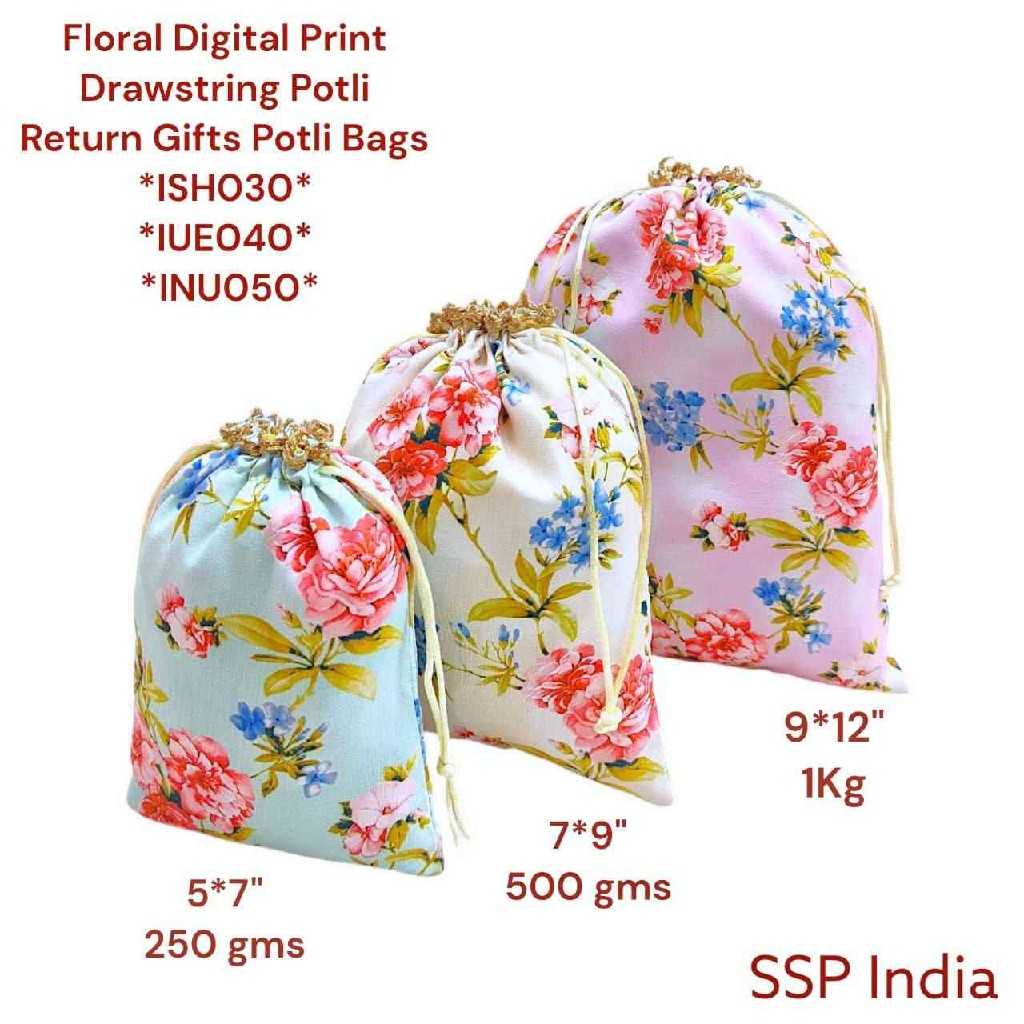 SHREE SHYAM PRODUCTS 500 GMS FLORAL DIGITAL PRINT POTLI BAG