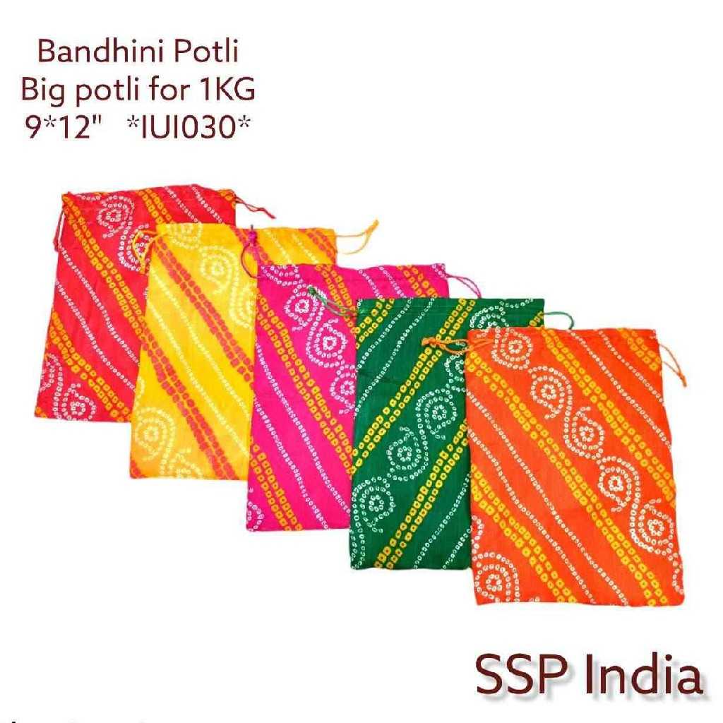 SHREE SHYAM PRODUCTS 1 KG PACKING BANDHANI PRINT POTLI BAGS