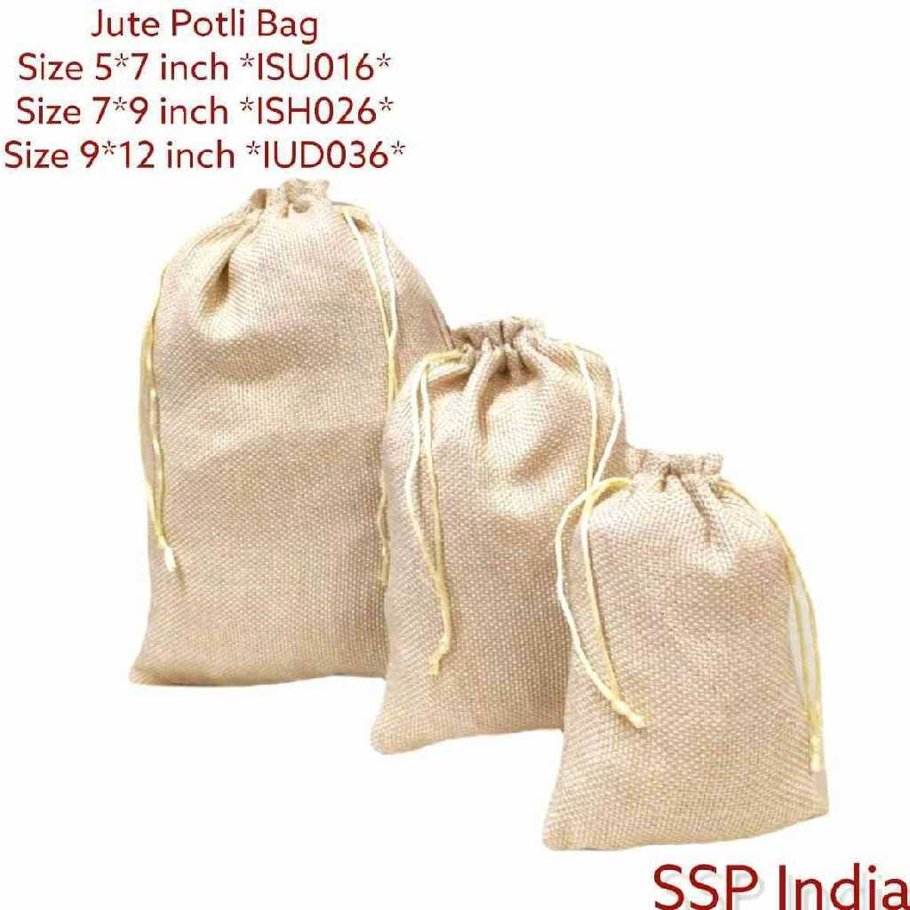 SHREE SHYAM PRODUCTS 250 GMS PLAIN JUTE POTLI BAG