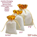 SHREE SHYAM PRODUCTS 250 GMS GOLDEN SPUNCH WHITE POTLI BAG