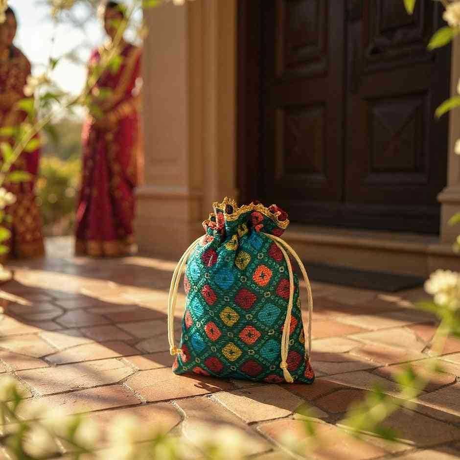 SHREE SHYAM PRODUCTS 250 GMS LEHARIYA KOTA CHECKS POTLI BAG