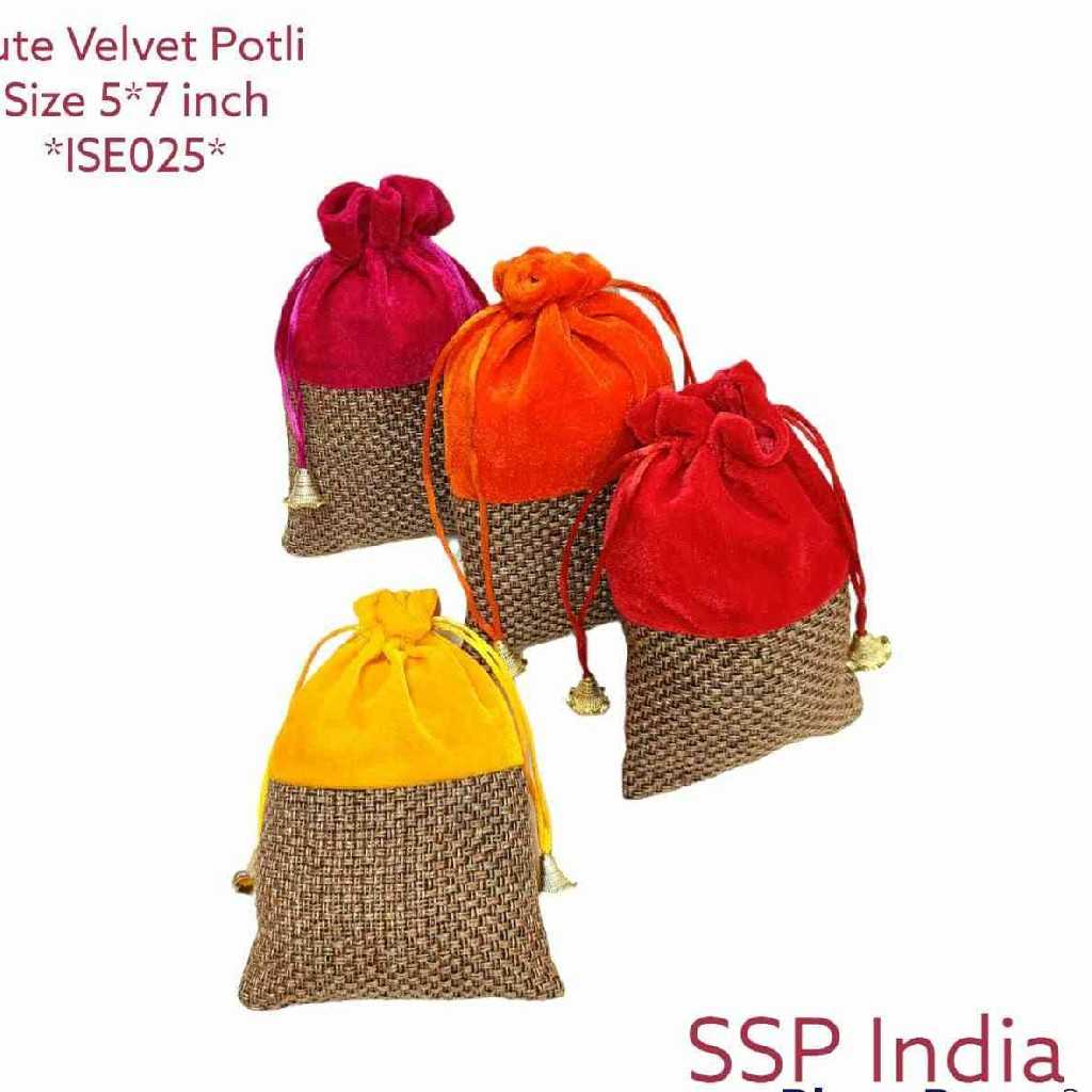SHREE SHYAM PRODUCTS 250 GMS VELVET JUTE POTLI BAG