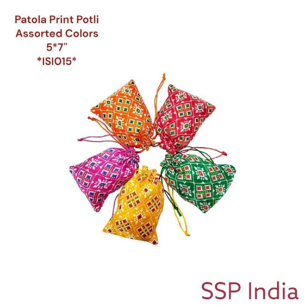 SHREE SHYAM PRODUCTS 250 GMS PATOLA PRINT PACKING POTLI BAG