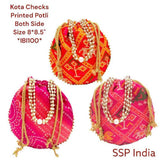SHREE SHYAM PRODUCTS KOTA CHECKS PATOLA PRINT POTLI BAG