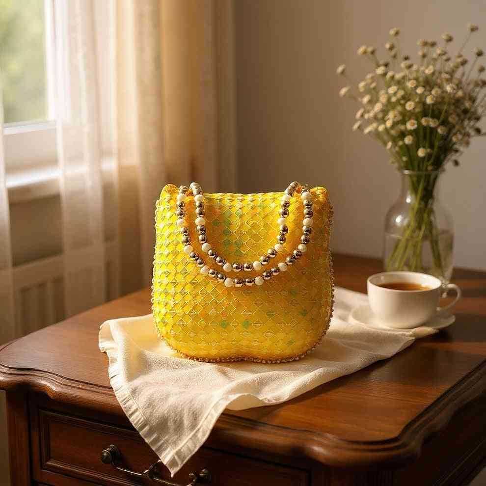 SHREE SHYAM PRODUCTS DOUBLE ZIP SEQUINS EMBROIDERY POTLI BAG