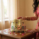 SHREE SHYAM PRODUCTS HEAVY LACE SILK EMBROIDERY POTLI BAG MAGNET BUTTON
