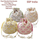 SHREE SHYAM PRODUCTS PEARL HAND BEADED DESIGNER POTLI BAGS