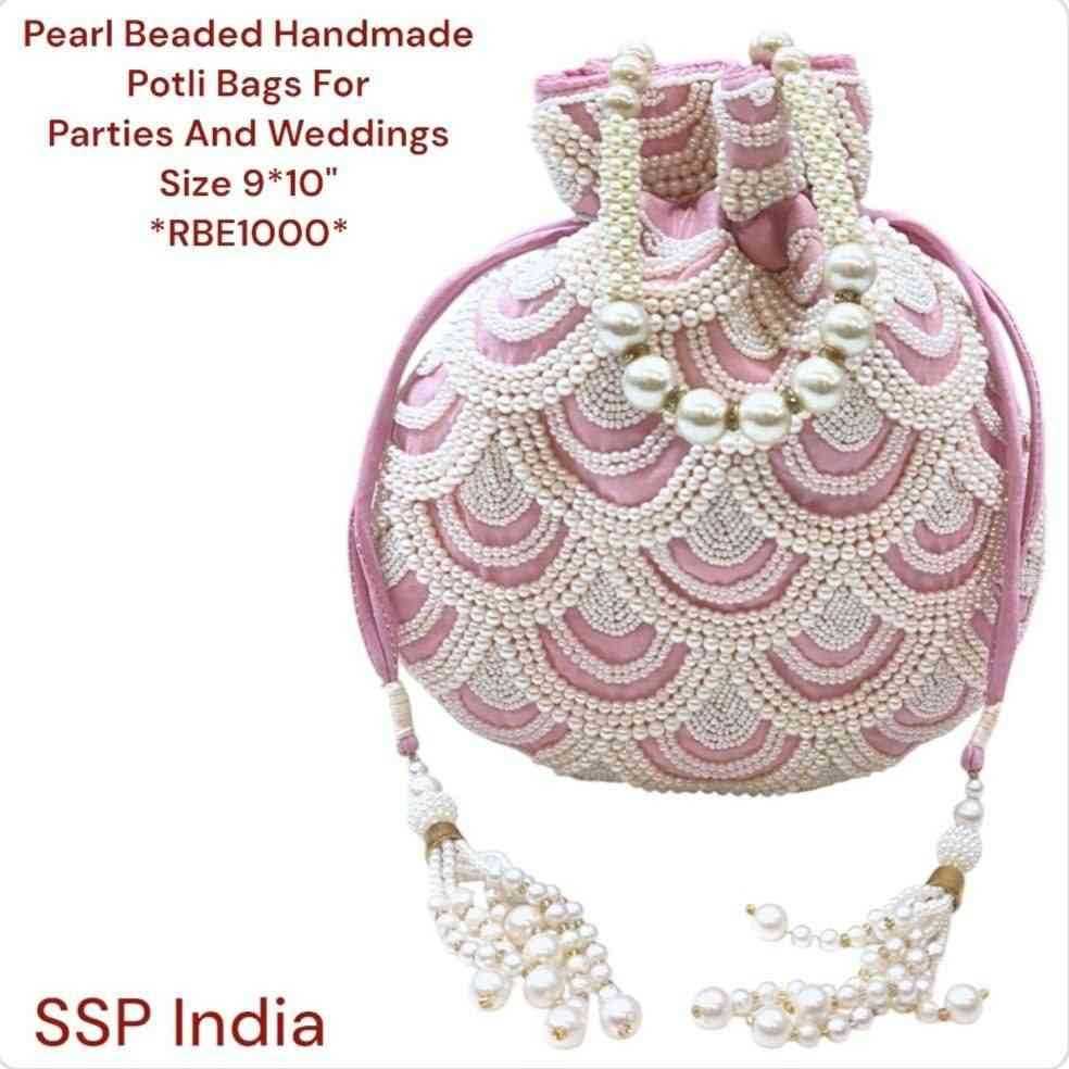 SHREE SHYAM PRODUCTS PEARL HAND BEADED DESIGNER POTLI BAGS
