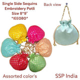 SHREE SHYAM PRODUCTS ONE SIDE TIKLI SILK POTLI BAGS