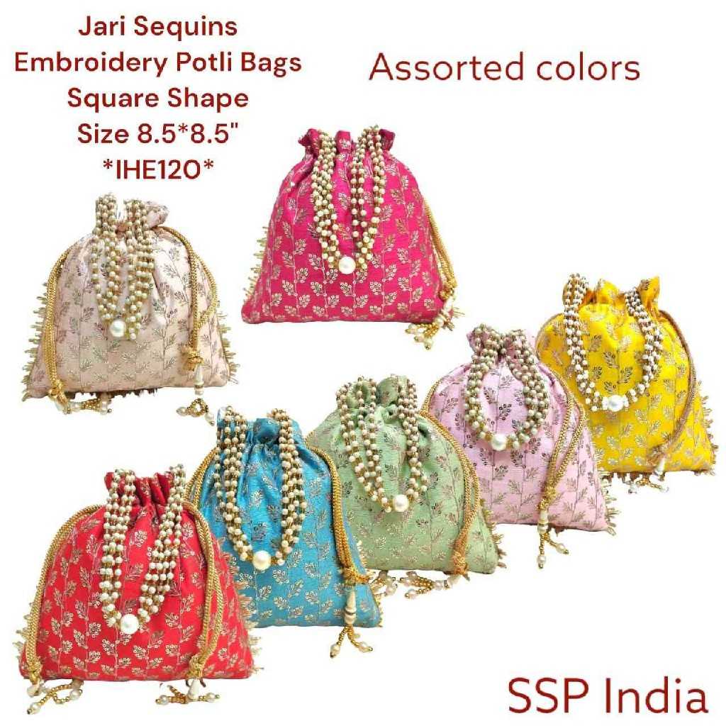 SHREE SHYAM PRODUCTS SEQUENCE EMBROIDERED POTLI BAGS