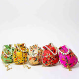 SHREE SHYAM PRODUCTS AARI EMBROIDERY SILK POTLI BAGS