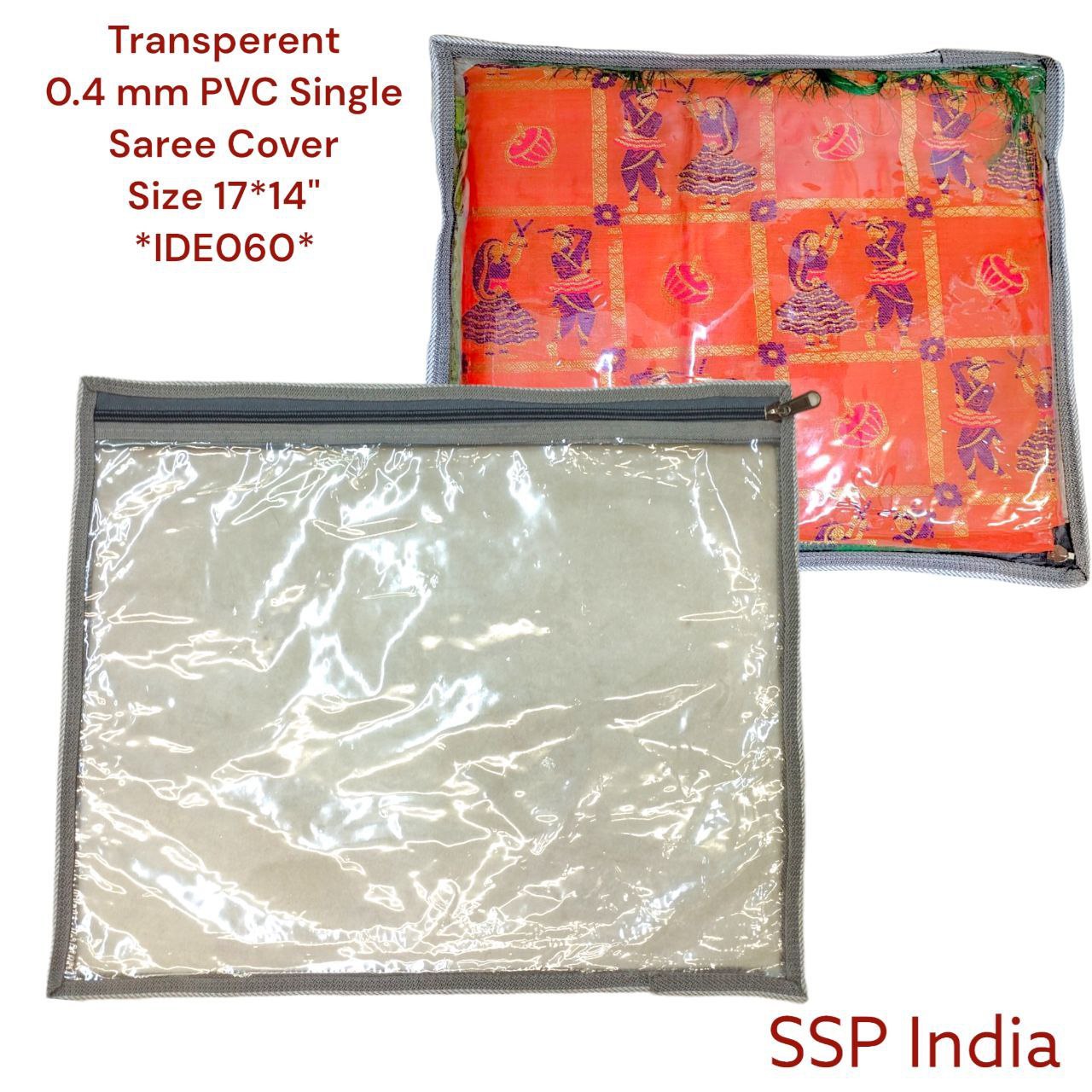 SHREE SHYAM PRODUCTS TRANSPARENT SINGLE SAREE COVER TIGER