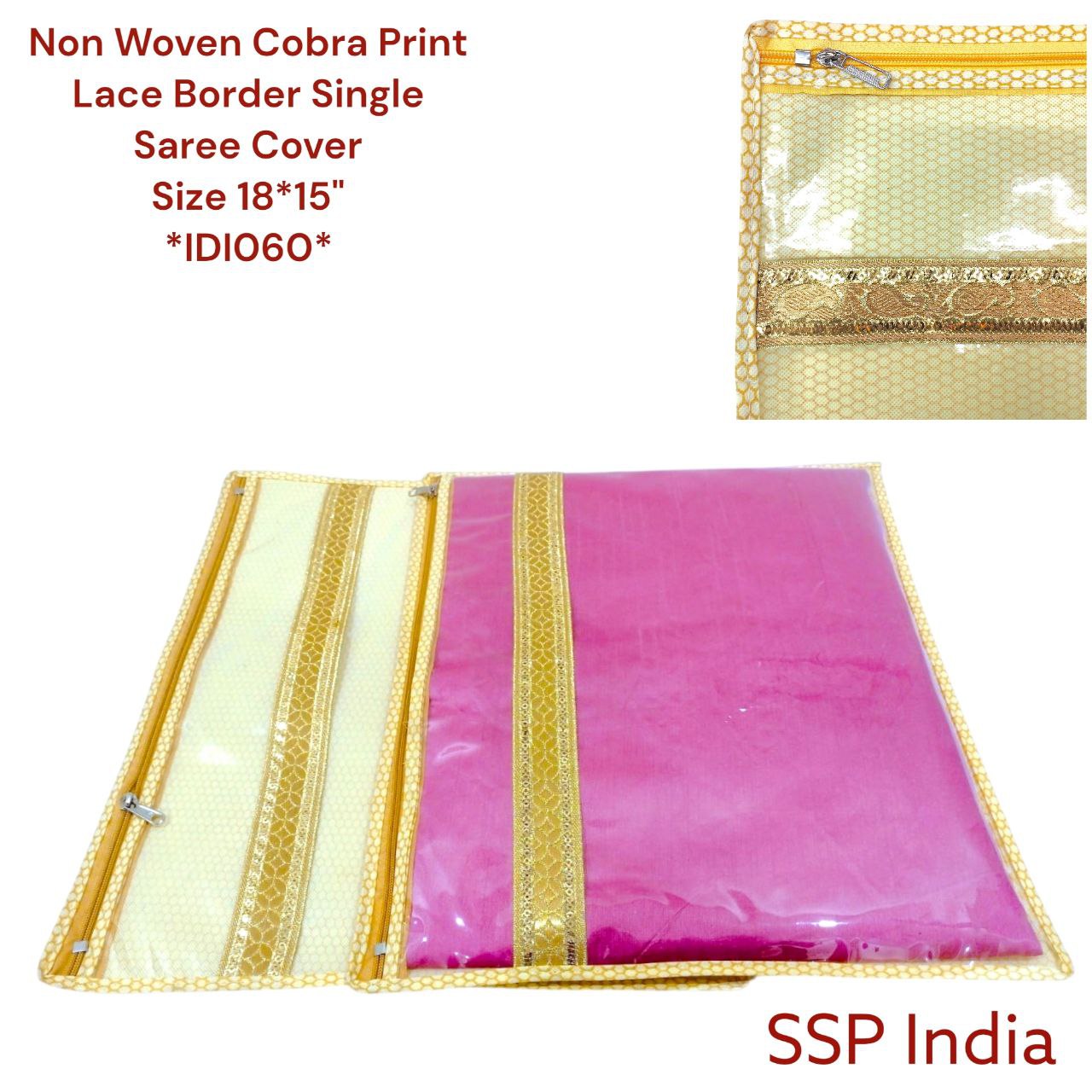 SHREE SHYAM PRODUCTS SINGLE SAREE COVER JARI LACE COBRA