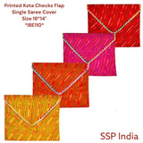SHREE SHYAM PRODUCTS FLAP SAREE COVER KOTA CHECKS LEHARIYA