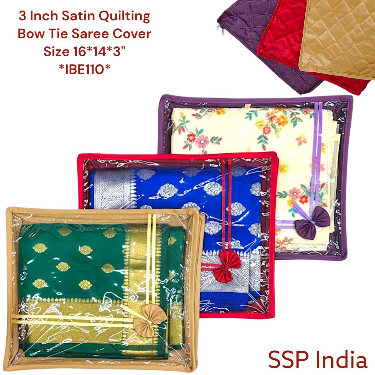 SHREE SHYAM PRODUCTS 2 INCH SATIN QUILTING SAREE COVER