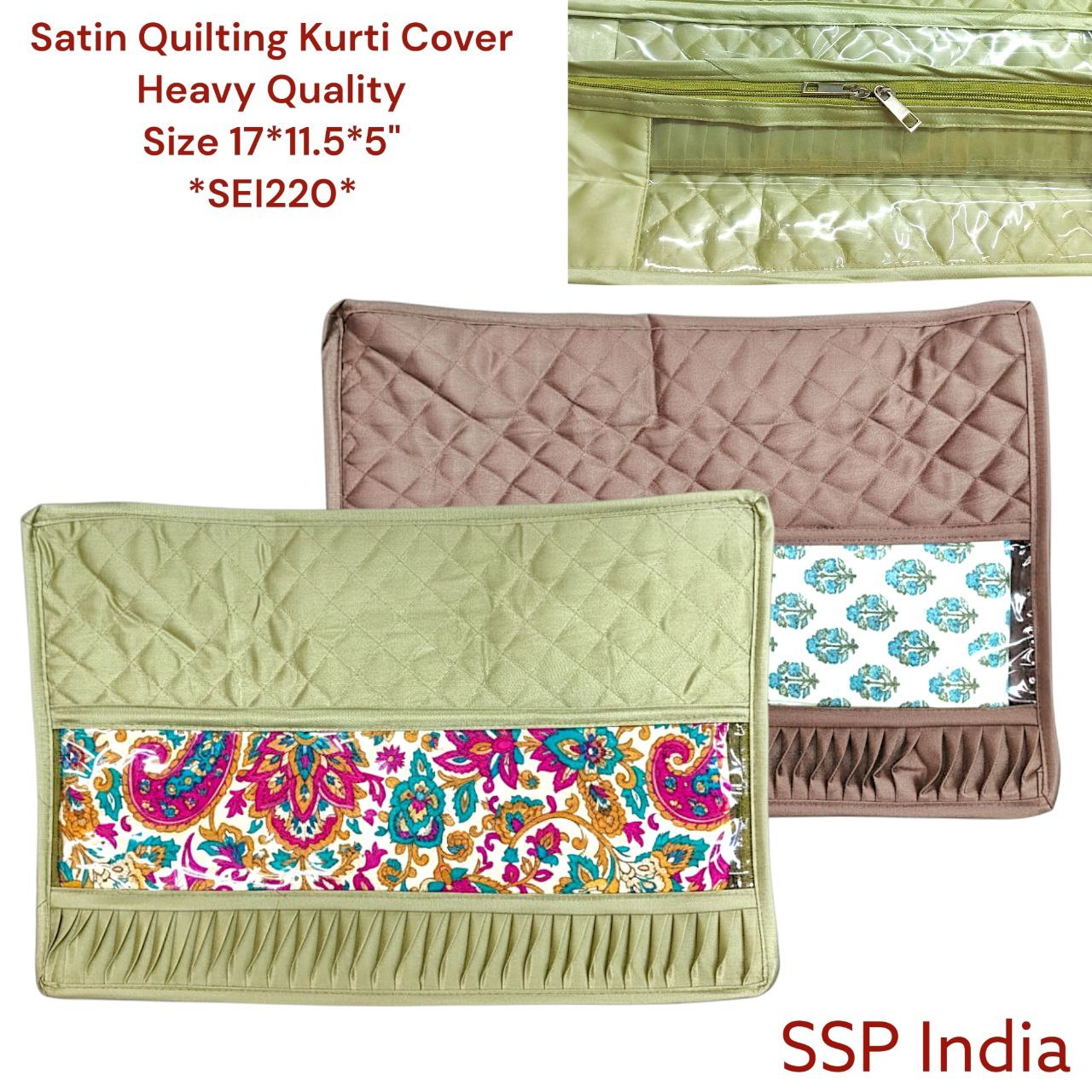 SHREE SHYAM PRODUCTS HEAVY QUALITY SATIN QUILT KURTI DRESS COVER