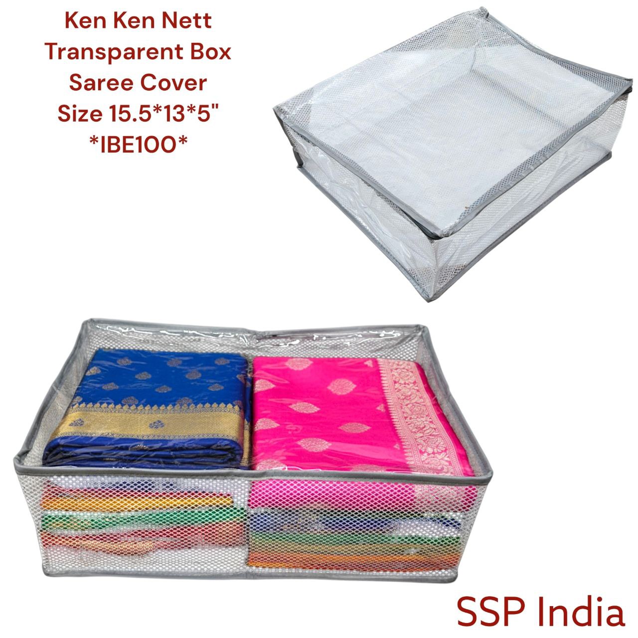 SHREE SHYAM PRODUCTS 5 INCH TRANSPARENT KENKEN NETT DRESS COVER
