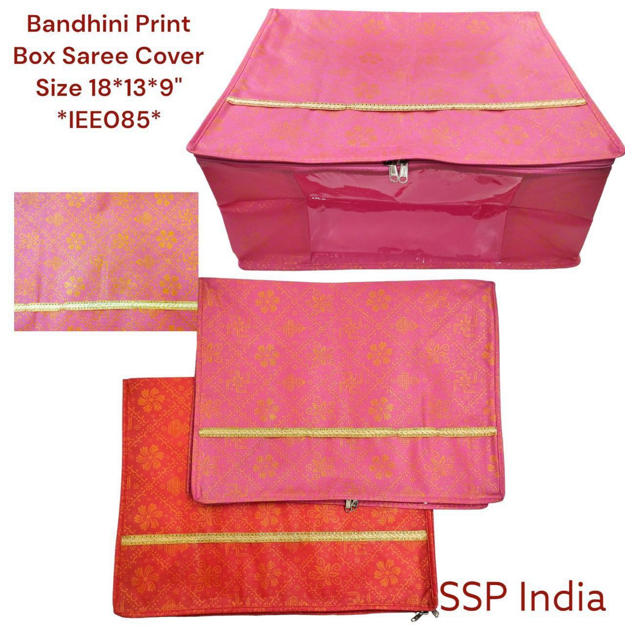 SHREE SHYAM PRODUCTS 9 INCH BANDHINI PRINT BOX SAREE COVER