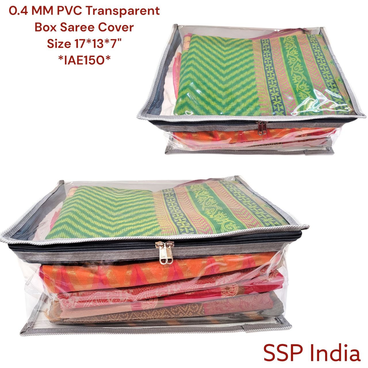 SHREE SHYAM PRODUCTS 7 INCH TRANSPARENT SAREE COVER TIGER