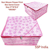 SHREE SHYAM PRODUCTS 9 INCH PINK FLORAL PRINTED SAREE COVER