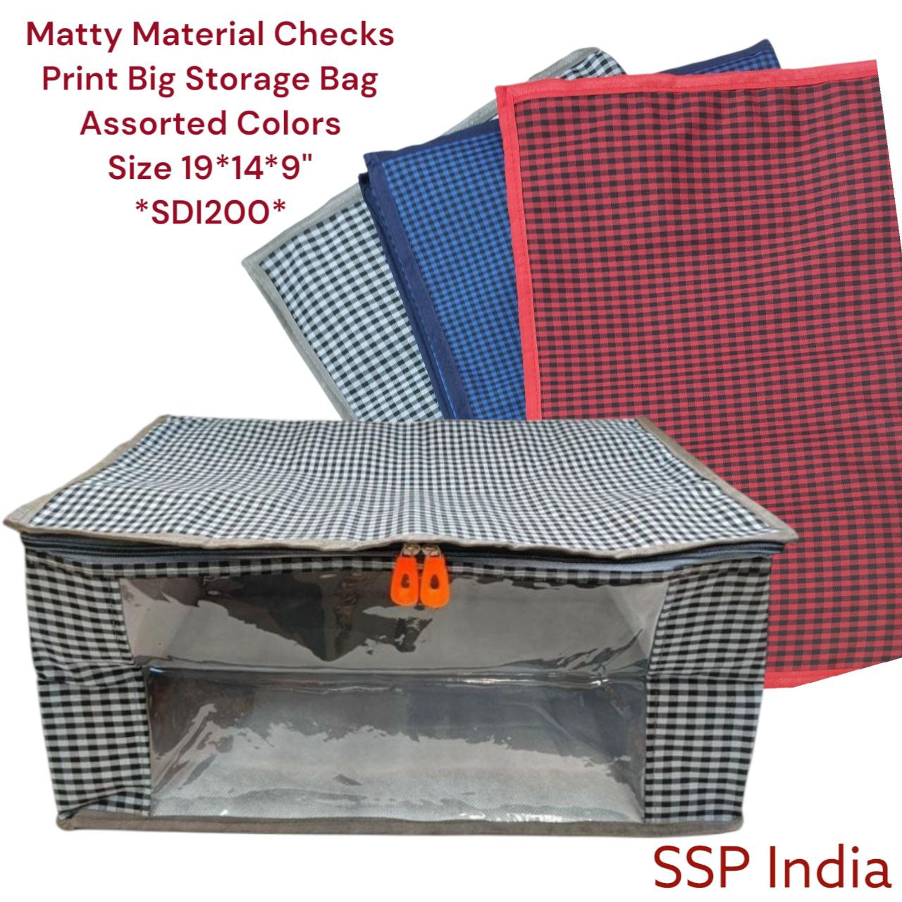 SHREE SHYAM PRODUCTS 10 INCH MATTY CHECKS BIG STORAGE COVER