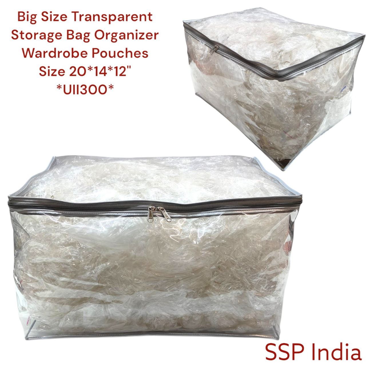 SHREE SHYAM PRODUCTS BIG SIZE TRANSPARENT STORAGE BAG ORGANIZER