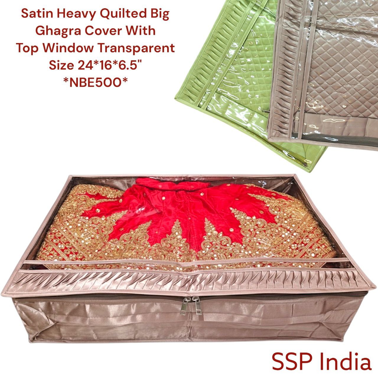 SHREE SHYAM PRODUCTS HEAVY QUILTY SATIN GHAGRA COVER