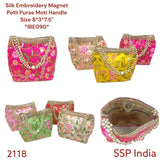 SHREE SHYAM PRODUCTS FLOWER EMBROIDERED MAGNET BUTTON BAG