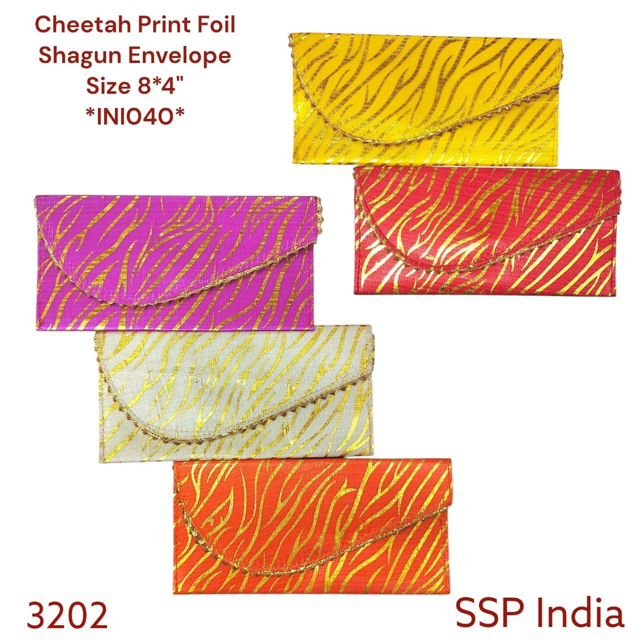 SHREE SHYAM PRODUCTS FOIL PRINT CHEETAH DESIGN SHAGUN ENVELOPE