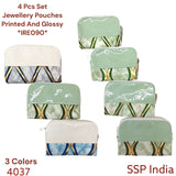 SHREE SHYAM PRODUCTS 4 PCS SET VELVET GLOSSY MATERIAL JEWELLERY POUCH