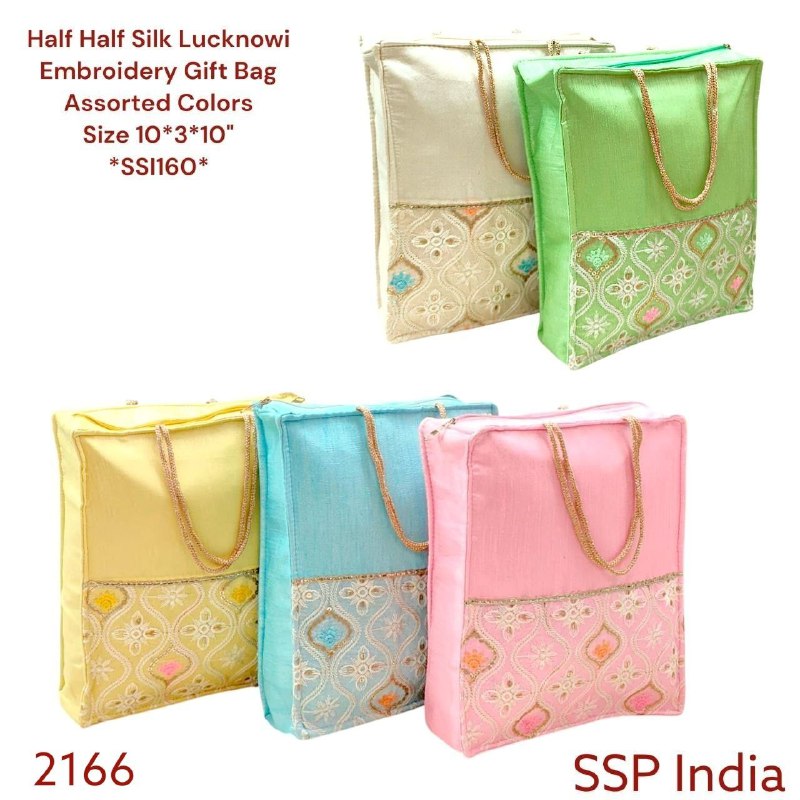 SHREE SHYAM PRODUCTS PASTEL EMBROIDERY BOX TYPE GIFT BAGS