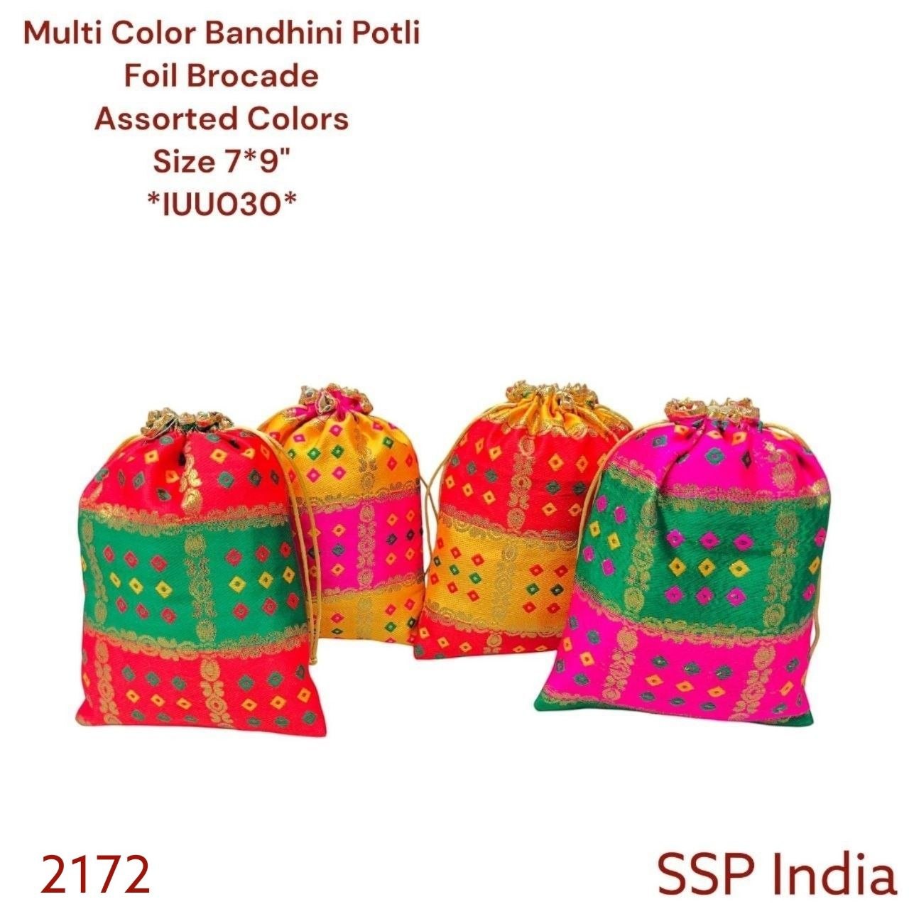 SHREE SHYAM PRODUCTS 7*9 INCH MULTI COLOR BANDHINI FOILPOTLI