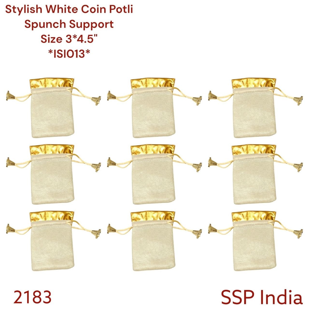 SHREE SHYAM PRODUCTS 3*4.5 INCH MINI COIN POTLI SPUNCH QUALITY