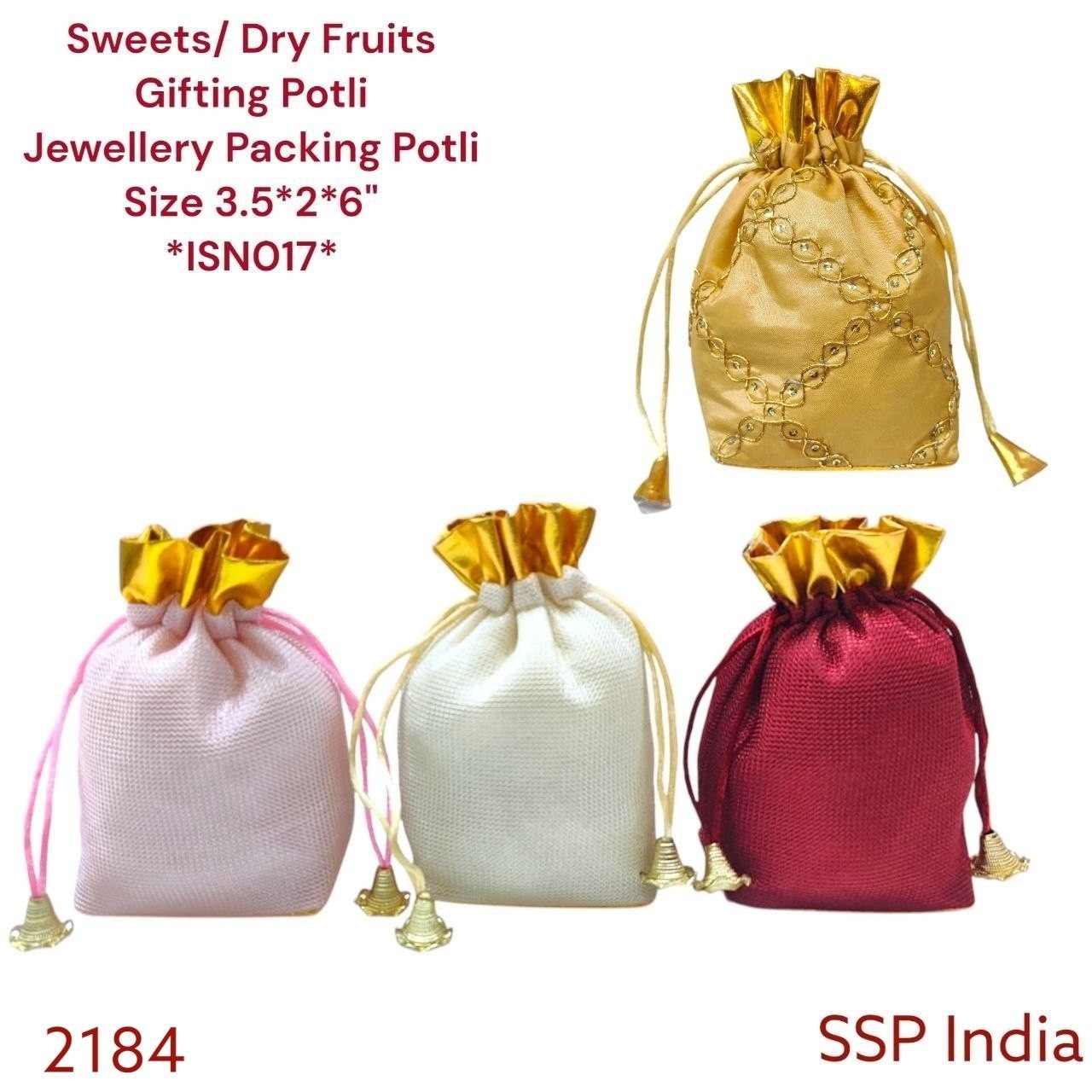SHREE SHYAM PRODUCTS MINI POTLIS FOR GIVEAWAY PACKING GIFTING POTLI