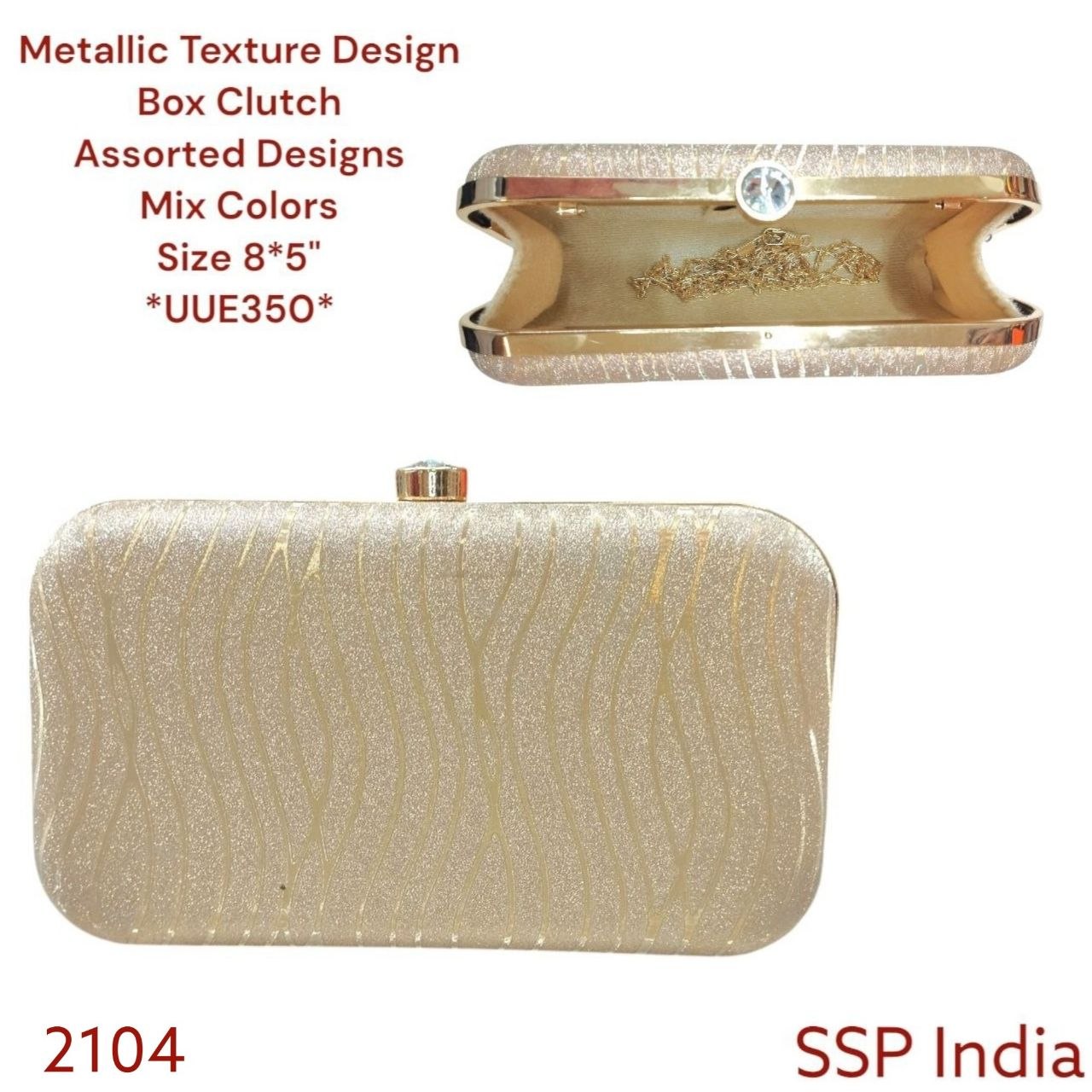 SHREE SHYAM PRODUCTS METALLIC TEXTURE DESIGN BOX CLUTCH HAND CLUTCH BAGS