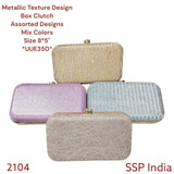 SHREE SHYAM PRODUCTS METALLIC TEXTURE DESIGN BOX CLUTCH HAND CLUTCH BAGS