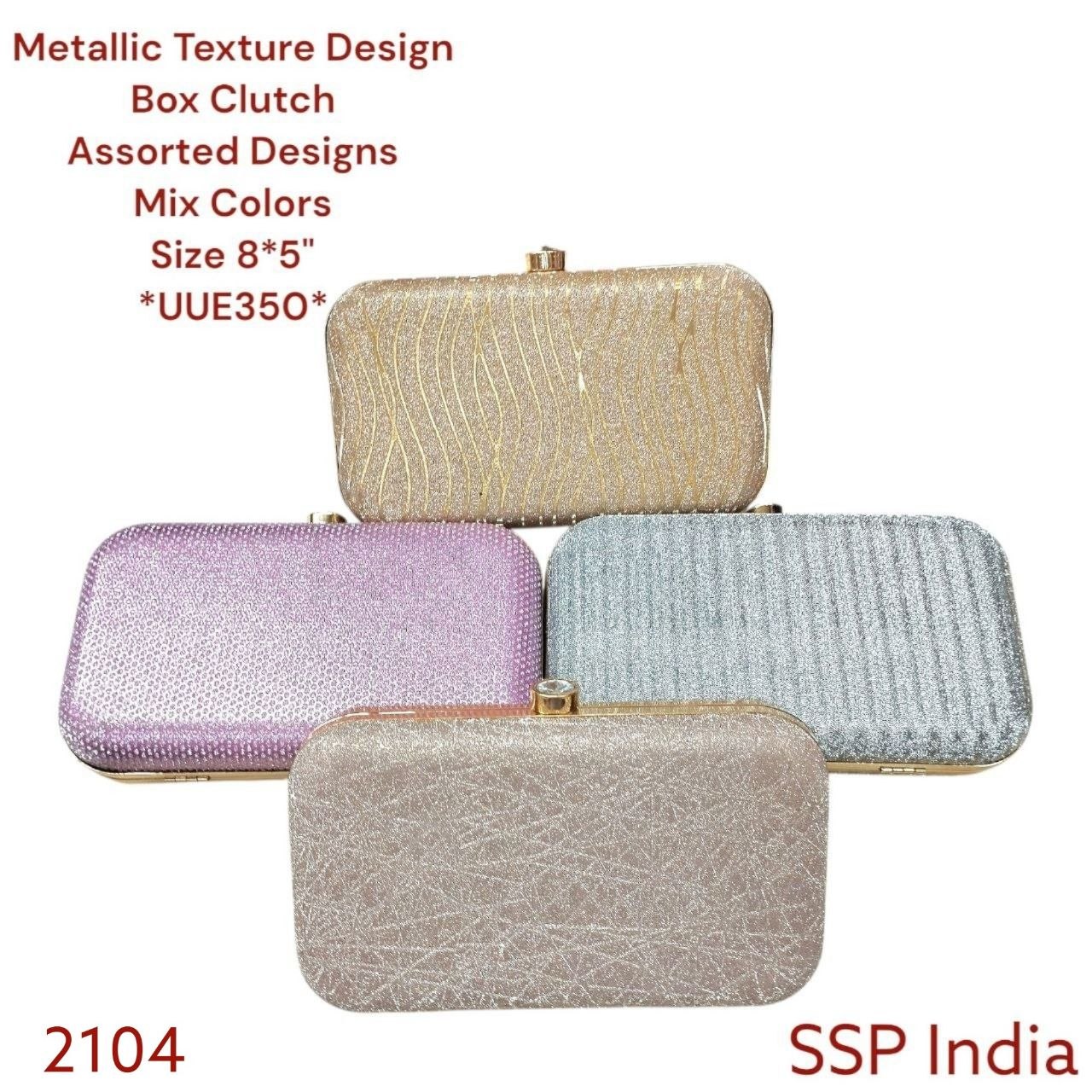 SHREE SHYAM PRODUCTS METALLIC TEXTURE DESIGN BOX CLUTCH HAND CLUTCH BAGS